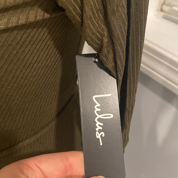 Lulu’s Olive Green Wrap Dress - Picture 7 of 11